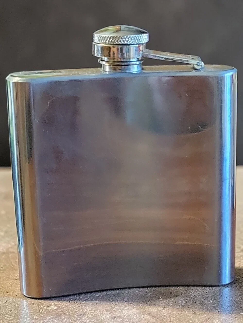 Vtg 2001 Hip Flask 6oz Stainless Steel Flask W/Fine Pewter Emblem Golf DOC